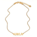 Qiuhan OEM Drop Shipping Zircon Tennis Chain Personalized Necklace Gold Name Necklace