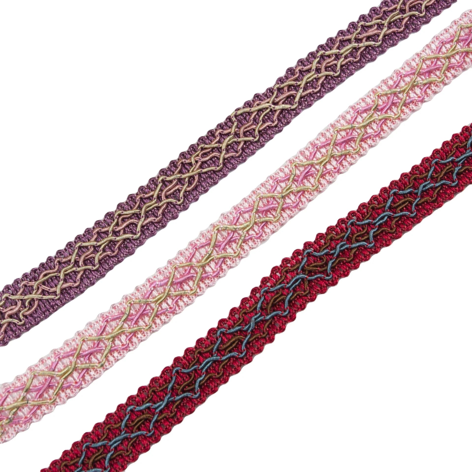 13mm Diy Clothing Curtain Decorative Upholstery Trimming Fabric Edge Lace Gota Small Sewing Polyester Braided Binding Trims