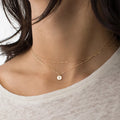 Dainty Minimalist 14k Gold Filled 925 Sterling Silver Personalized Layered Initial Disc Necklace Wholesale