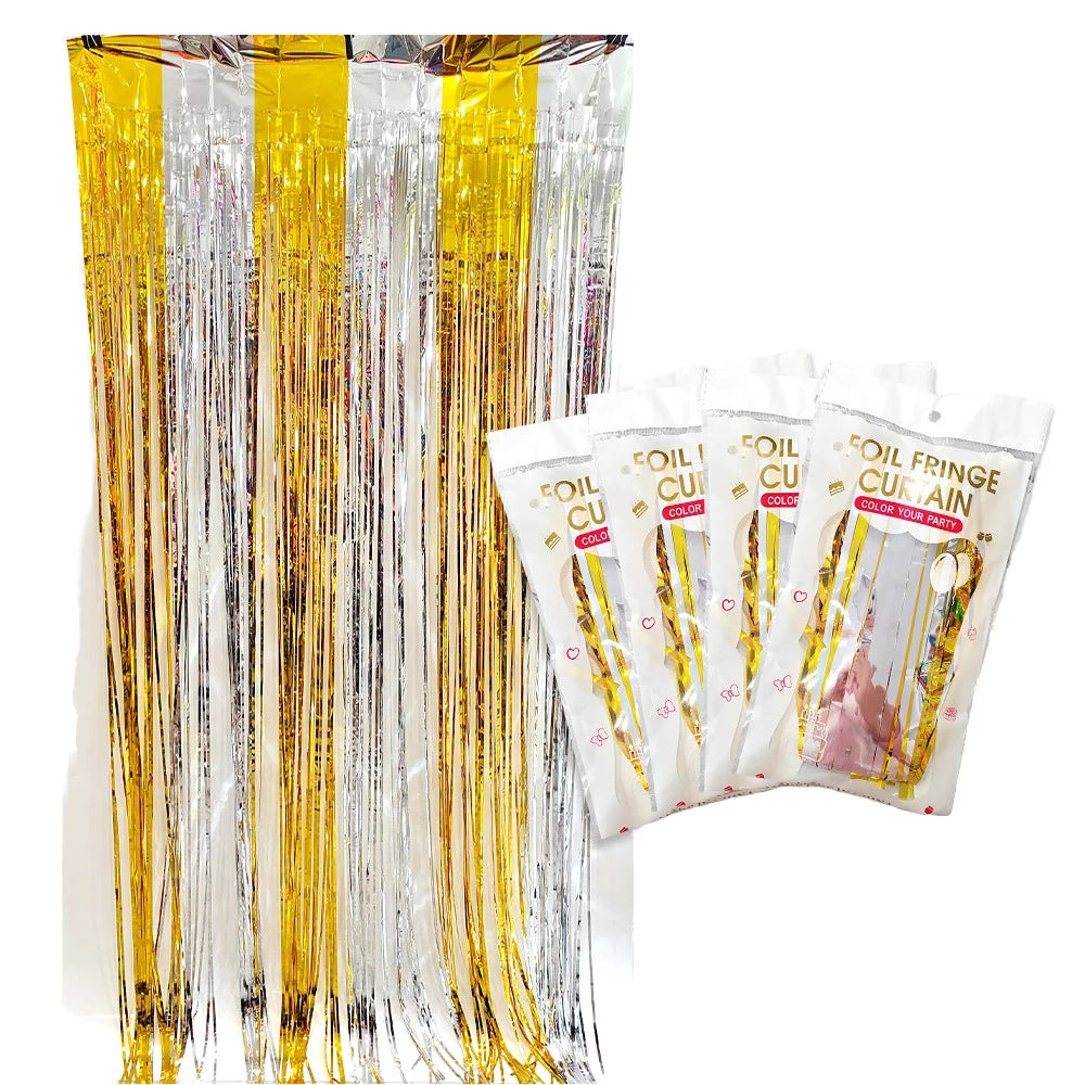 Custom Party DotsTeen Metallic Foil Curtain Party Gold Tinsel String Fringe Easter Door Decoration Shiny Shimmer