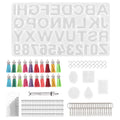 2020 OEM Birthday 287pcs DIY Silicone Resin Handmade ABC Letter and Number Shape Epoxy Mould With Measuring Cup