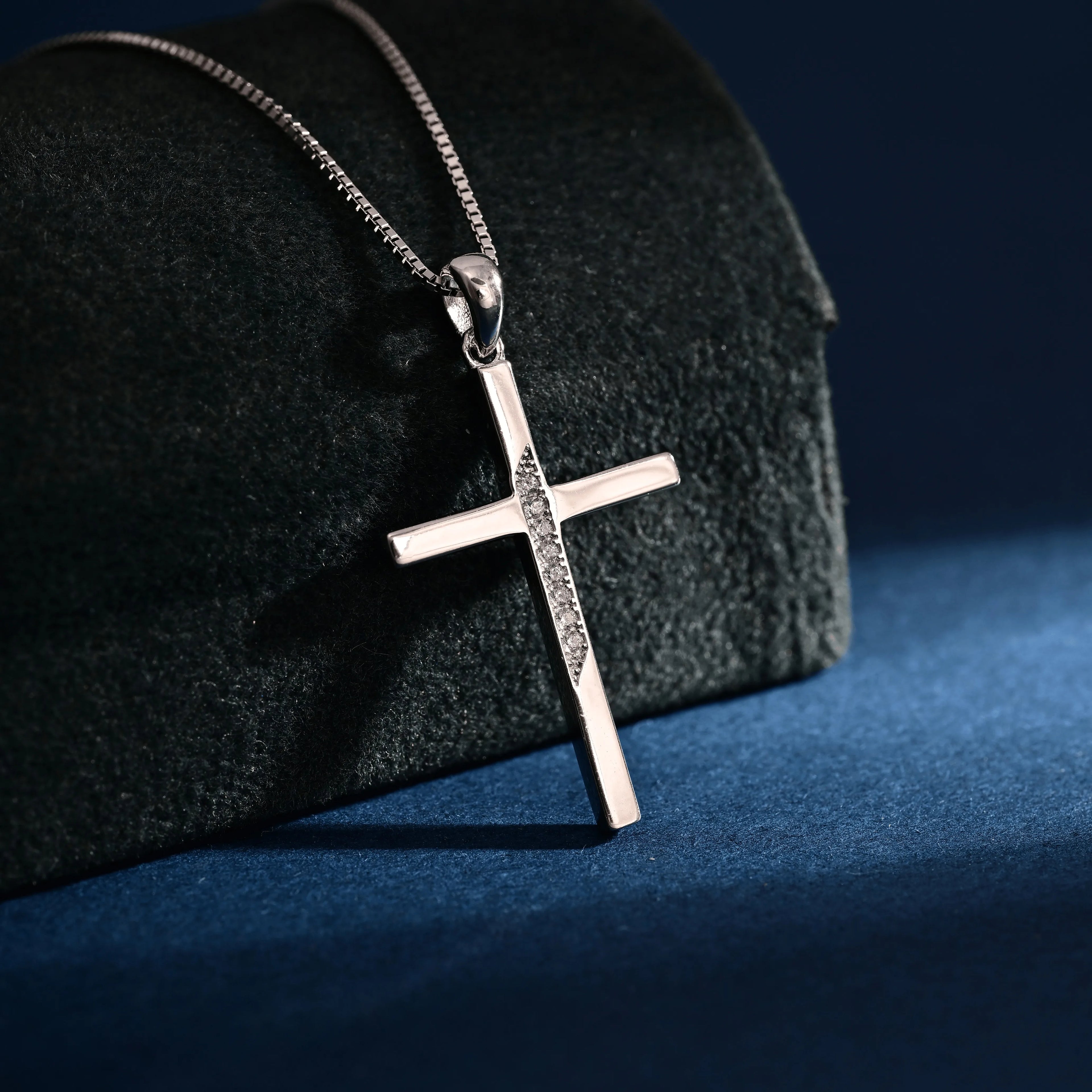 Wholesale Pendant Jewelry Rhodium Plated Cubic Zirconia Cross God Retro Pendant 925 Sterling Silver Fine Jewelry Pendant
