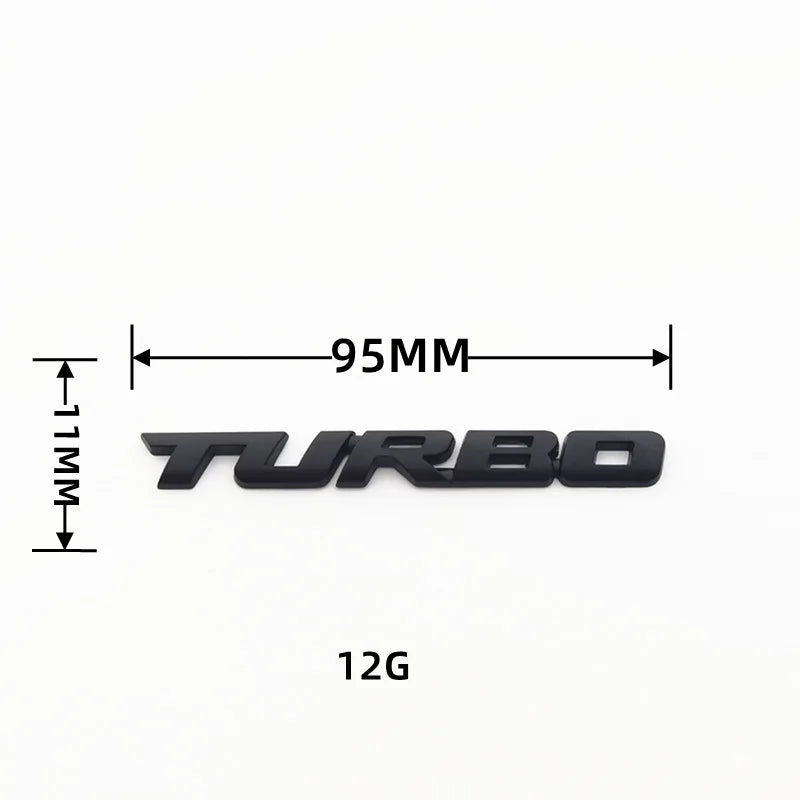 Automobile Alloy Refitted Turbocharged Turbo Metal Car Stickers Sports Body Stickers TURBO English Metal Strips
