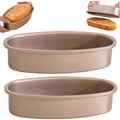 MIXWARES Eco-Friendly Carbon Steel Oval Cheese Cake & Bread Mold Non-Stick Easy Release Oven Tool Set for Home Baking