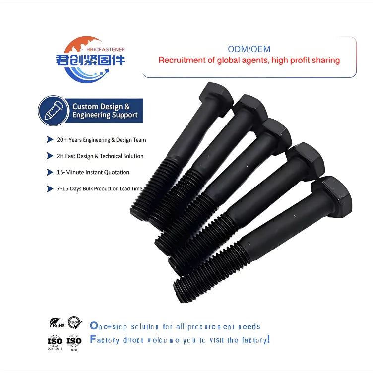 25mm M4 Lengthened Half Tooth GB Standard Carbon Steel Hex Bolt Nut Half Thread Screw Black Oxide Hexagon Head Cap Bolt Box