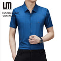 Liu Ming New Custom Wholesale Summer Vintage Men Casual Turn Down Collar Business Short Sleeve Shirts