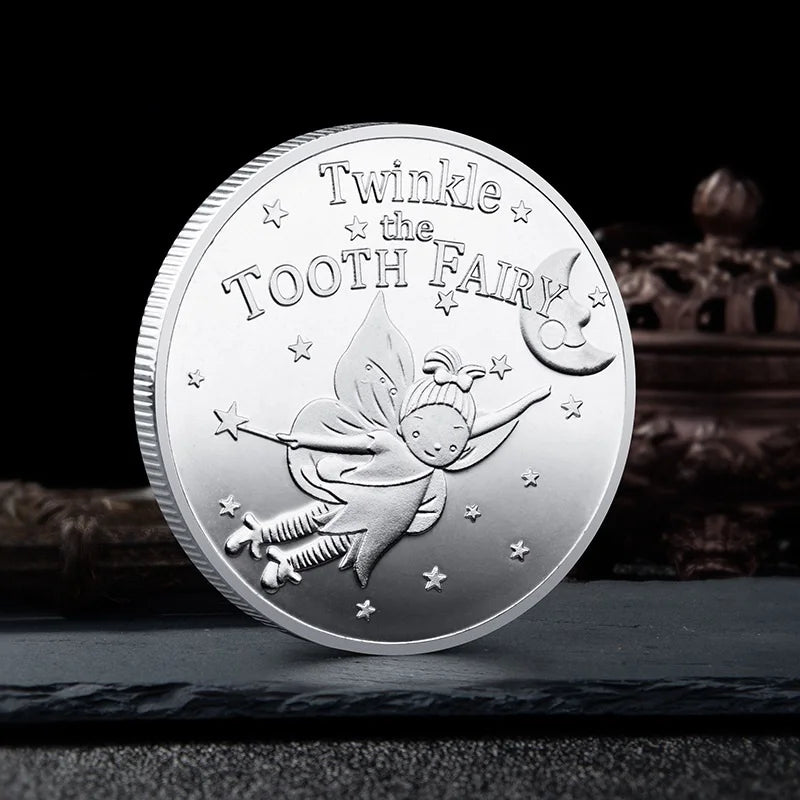 Cartoon Tooth Fairy Gold-Plated Commemorative Gold Coin Children'S Tooth Change Gift Tooth Fairy Medal High Quality Coin