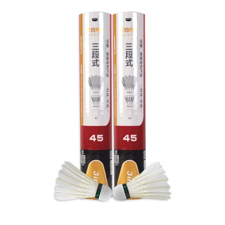 Dmantis Badminton Goose Feather D45 Shuttlecock-High Stable 74-78 Speed 5g Weight Training Level Chinese Factory Most Durable