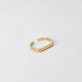 Joolim Stainless Steel Jewelry Wholesale 18K Gold Plated Dainty Shiny Narrow D Open Rings for Women Fashion Rings