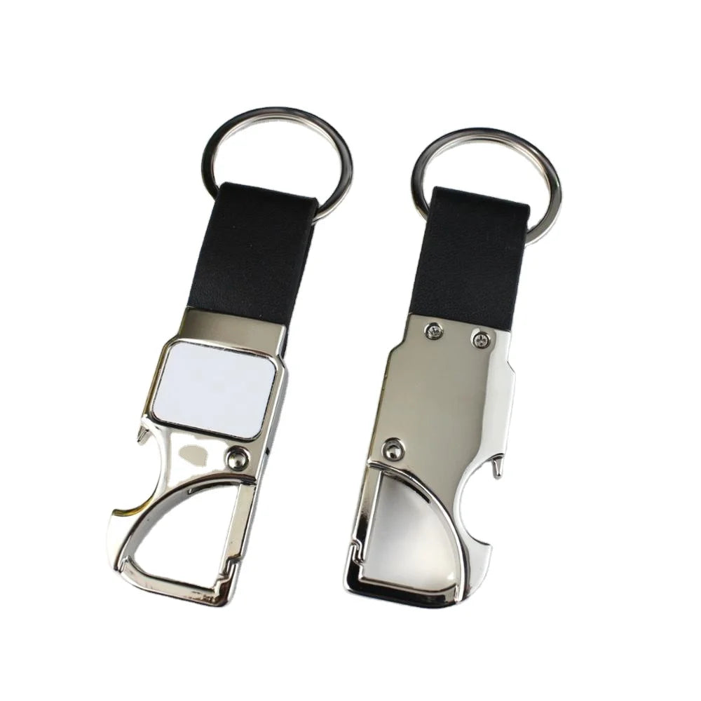 Wholesale Price Aluminum Sublimation Keychain with Bottle Opener Fastener Keychain