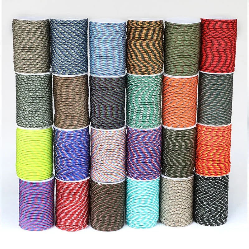 100m 4mm 7 Core Lightweight for Bracelet Braided Rope Outdoor Emergency Survival EDC Camping Binding Rope