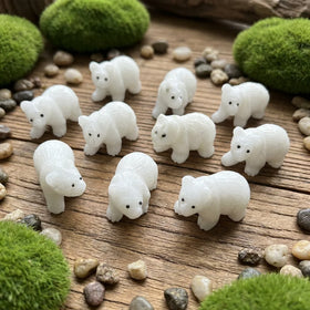 New Arrivals 50mm Semi-precious Crystals Crafts Animals Carved Natur White Jade Polar Bears for Christmas Gift