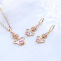 Best Selling Jewelry Set Teddy Bear Earring and Necklace Set 3 Pieces Pendant Necklaces and Huggie Drop Earrings Sets