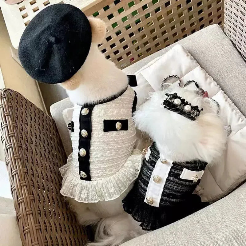 Stripe Dog Dress Soft Skirt for Teddy Puppy Dress Vest Bow Fashion Summer Cooling Pet Clothes
