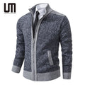 Liu Ming Autumn Winter New Fashion Men Zipper Long Sleeve Cardigan Coat Plus Size Knitwear Sweater