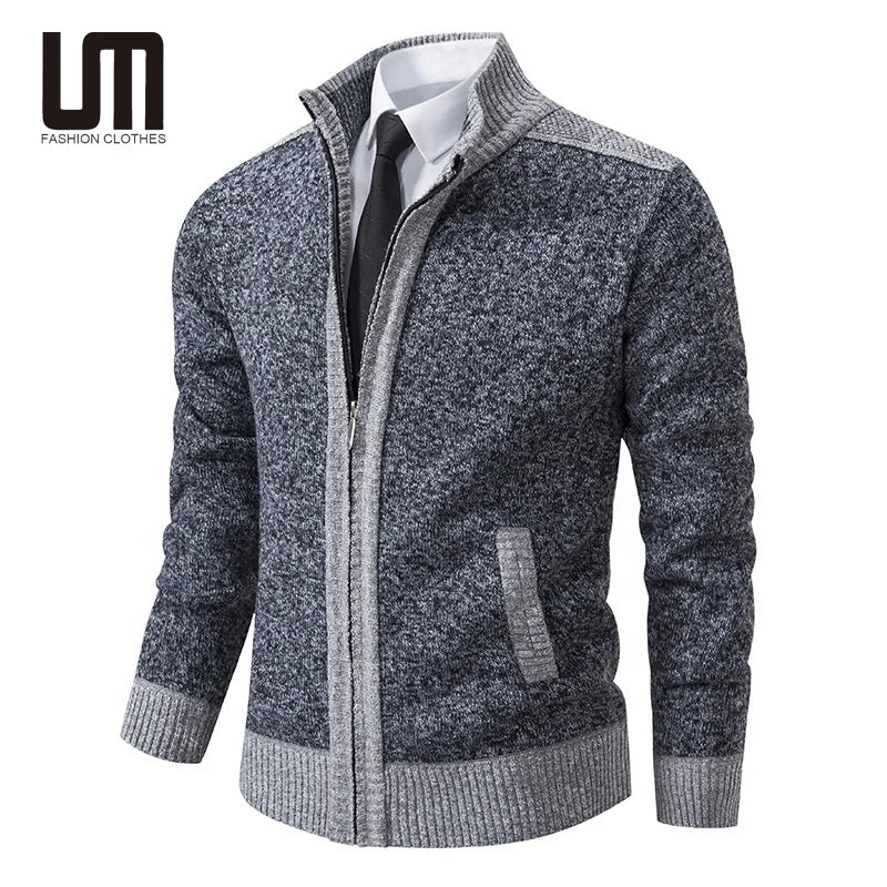 Liu Ming Autumn Winter New Fashion Men Zipper Long Sleeve Cardigan Coat Plus Size Knitwear Sweater