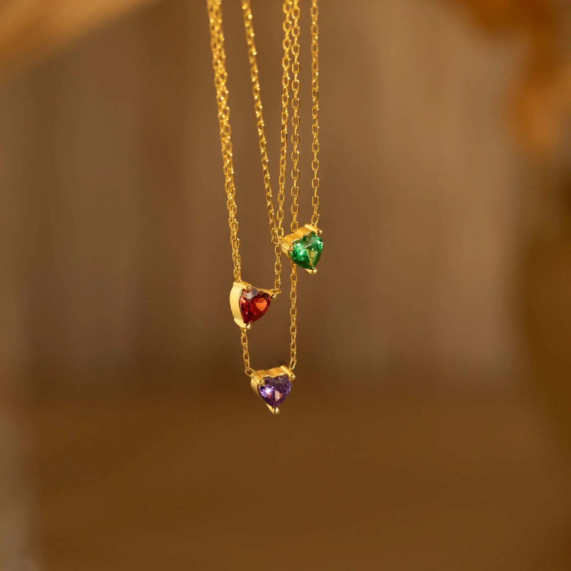 Twelve Birthday Stone Necklace Ins Hot Selling 12 Birthday Stone Love Pendant Necklace Month Stone