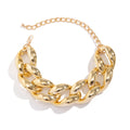 Exaggerated Plastic CCB Big Chunky Chain Necklace for Women Vintage Goth Twisted Lock Thick Choker Grunge Jewelry Hip Hop Men