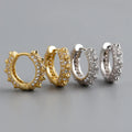 New Classic Simple Punk Style 925 Sterling Silver Zircon Stone Circle Hoop Huggie Earrings for Women
