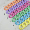 35*35mm Glossy Bright Colorful Acrylic Plastic Paint Beads Chains Solid Color Open Ring Jewelry Making