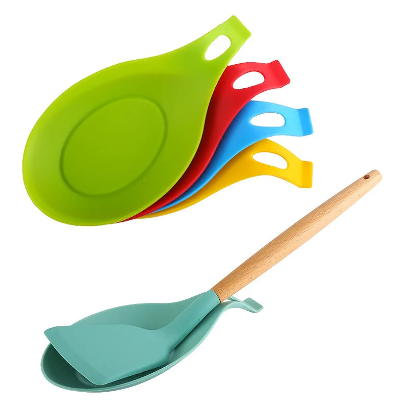 Kitchen Heat Resistant Silicone Utensil Rest Silicone Spoon Rest