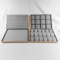 Luxury Stainless Steel Jewelry Display Organizer with Golden Frame for Ring Necklace Bracelet Earring Presentation Trays