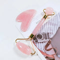 HZ Crystal Hot Sales Skin Care Tools Custom 100% Natural Facial Massage Roller Rose Quartz Face Jade Roller Gua Sha Set with Box