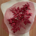 Bridal Floral  Mesh Embroidery  Guipure  Tulle Flower Lace Applique