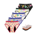 NO PFAS Cotton Teenager 4 Layer Leak Proof Absorbent Period Panties Girls Heart Printing Menstrual Underwear Briefs
