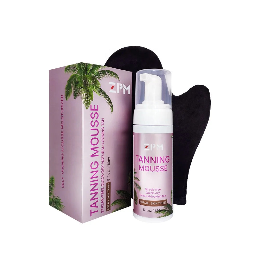 ZPM OEM/ODM Private Label Natural Sunless Tanning Mousse Fake Tan Foaming Bronzing Mousse Spray Tan Solution