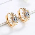 Hengdian  Wholesale Factory Fashion Jewelry 18K Gold Plated Cubic Zirconia Bijouterie Diamond Hoop Huuies Earrings for Women