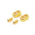 4pcs/set 18K Gold Plated Adjustable Metal Infinity Buckle Cable with Leather Cord End Caps Brass End Clasp