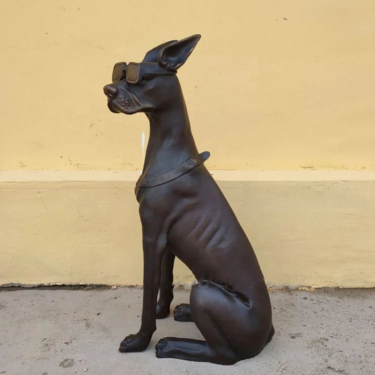 Garden Decorative Modern Casting Polished Brass Metal Animal Sculpture Large Bronze Dog Statue Customizable Color/Size/Design