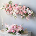 SZ04-9 High Quality Wedding Decoration Backdrop Floral Pink Rose Flower Arrangements Artificial Flower Panel Flower Row for Wall