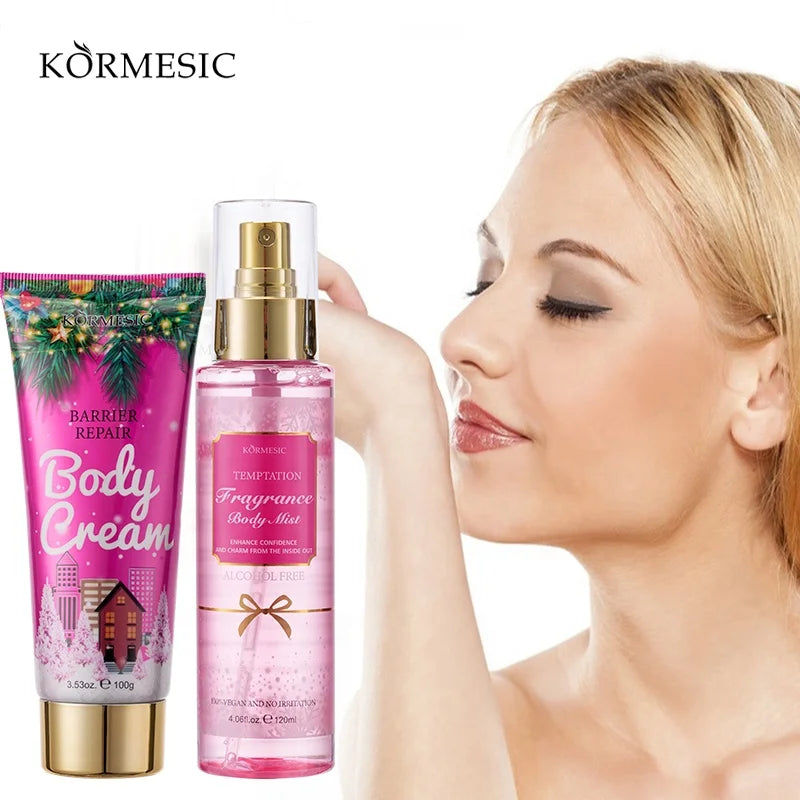 OEM Wholesale KORMESIC Price Body Spray Luxury Three Piece Fragrance Skin Care Set