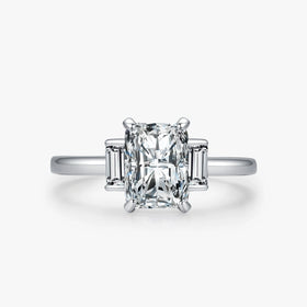 Ailmay Hot Sale Real 925 Sterling Silver Cut AAAAA CZ Rings for Women Wedding Statement Fine Jewelry