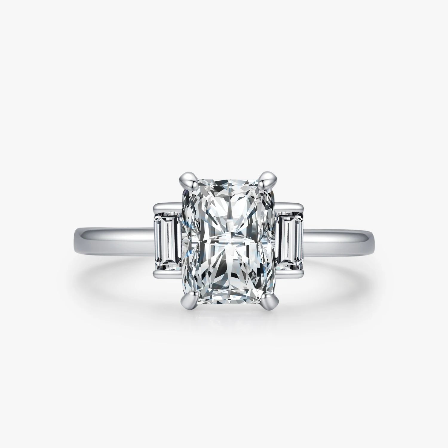 Ailmay Hot Sale Real 925 Sterling Silver Cut AAAAA CZ Rings for Women Wedding Statement Fine Jewelry