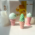 New Design 3D Refreshing Ice Cream Cone Candle Silicone Mold Plaster Ice Cream Silicone Candle Mold