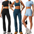 Hot Sale Gym Fitness Workout Clothing Quick Dry 4-Piece Yoga Set Plus Size Tracksuit Set Solid Pattern