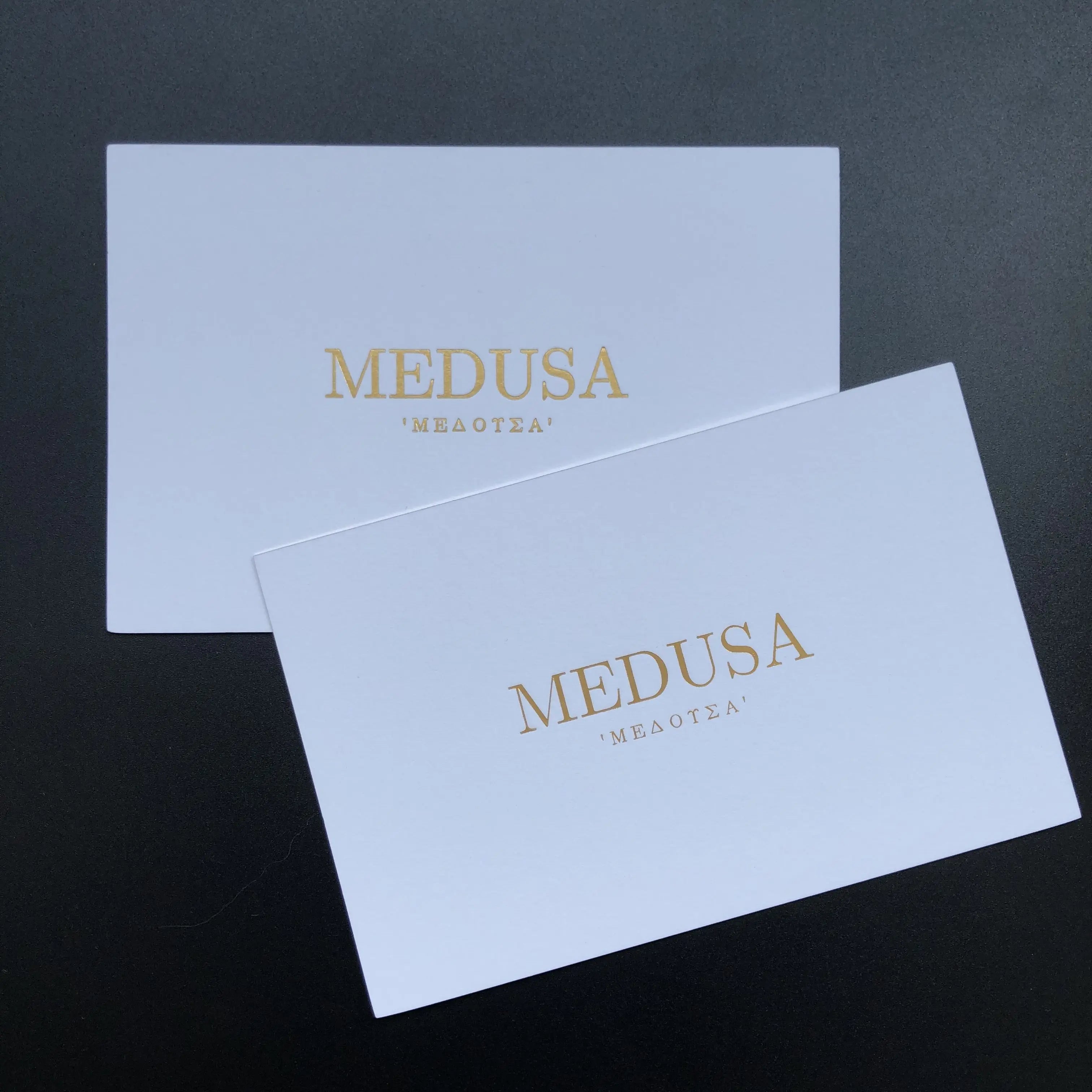 Luxury Custom Hot Stamping Shiny logo  White Cardboard Custom Thank You Card for Business Gold Edge Design Printing logo