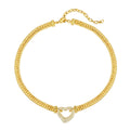 Love Heart-Shaped Zircon Pendant Necklace 18K Gold Plated Cross Chain for Men Women Gift Jewelry