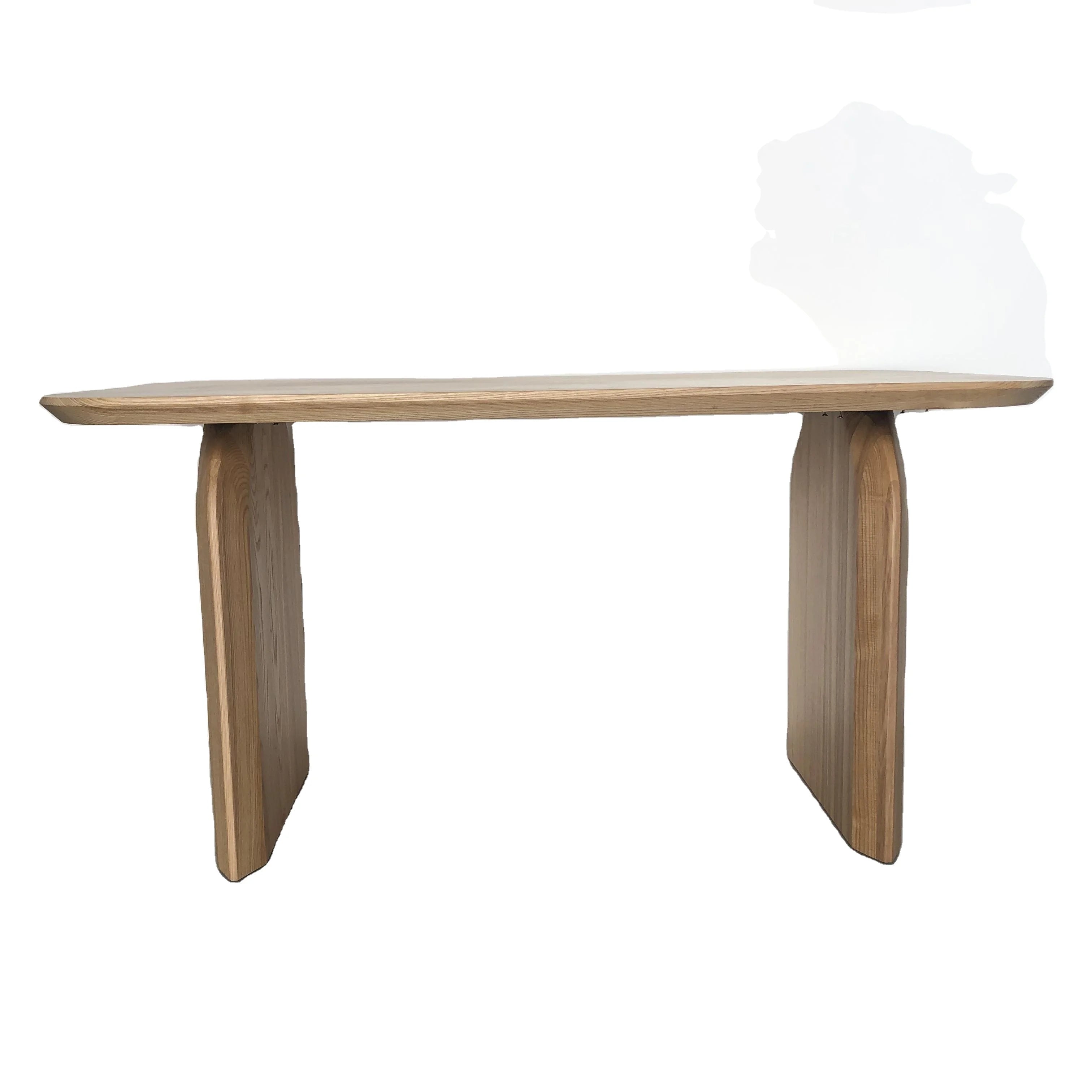 Nordic Japanese Retro Solid Oak Wood Dining Table Long Oval Personality Designer for Home Hotel Villa Retro Living Room Table