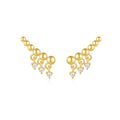 Fashion Jewelry 925 Sterling Silver Big and Small Round Ball Dangling Round Zircon Gold Plated Stud Earring Jewelry for Women