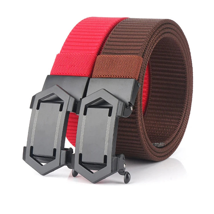 Luxury Men's Tactical Waist Belt 3.5cm Nylon Webbing with Custom Automatic Buckle Adjustable Canvas Fabric Sport Style