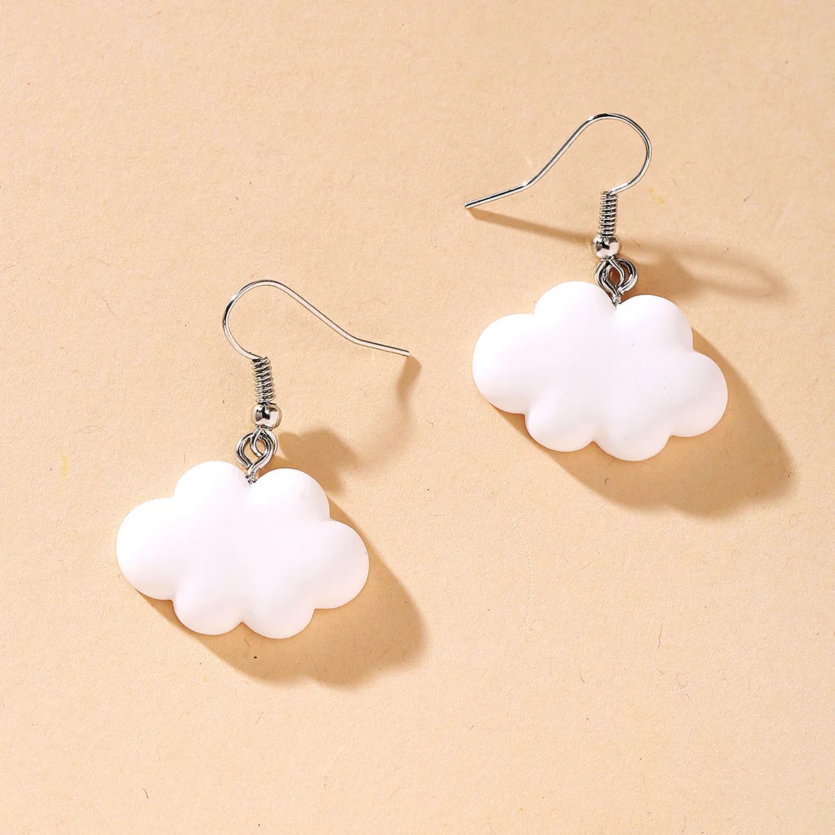 Wholesale Cute Fashion Women Designs White Cloud  Charm Drop Earrings Charms DIY Colorful Plastic White Cloud Earrings