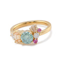 Cluster Rings Multiple Color Moissanite Diamond Real Gold 10K Engagement Girl Ring Moissanite Factory Handmade Gold Ring
