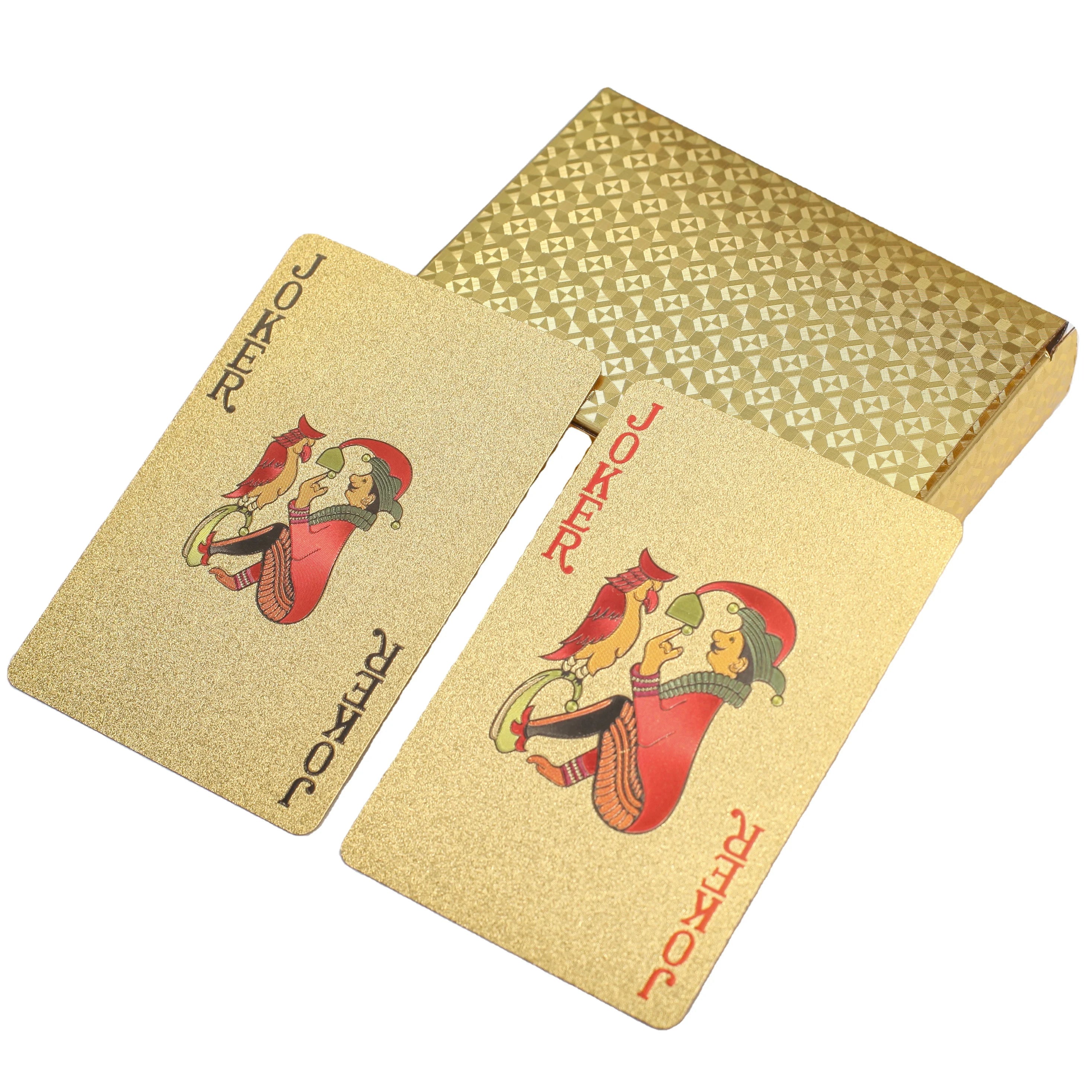 Custom Printed Golden Poker Playing Cards Waterproof Plastic-MOQ 100pcs