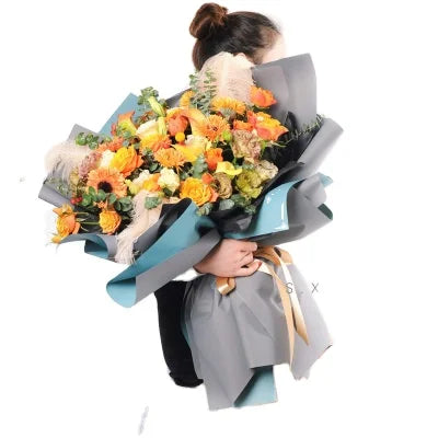 INUNION Korean Paper for Flower Plastic Waterproof Flower Wrapping Waterproof Flower Wrapping Paper Bouquet Wrapping