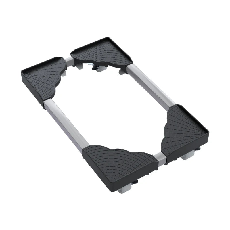 Adjustable Single-Tier Mobile CPU Stand  Portable Storage Holder Rack Wheels Plastic Material Standing Type Installation