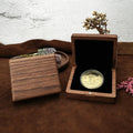G2622 Wholesale Wood Organizer Storage Emblem Gift Box Jewelry Packaging Window Glass Lid Collection Black Walnut Wooden Boxes